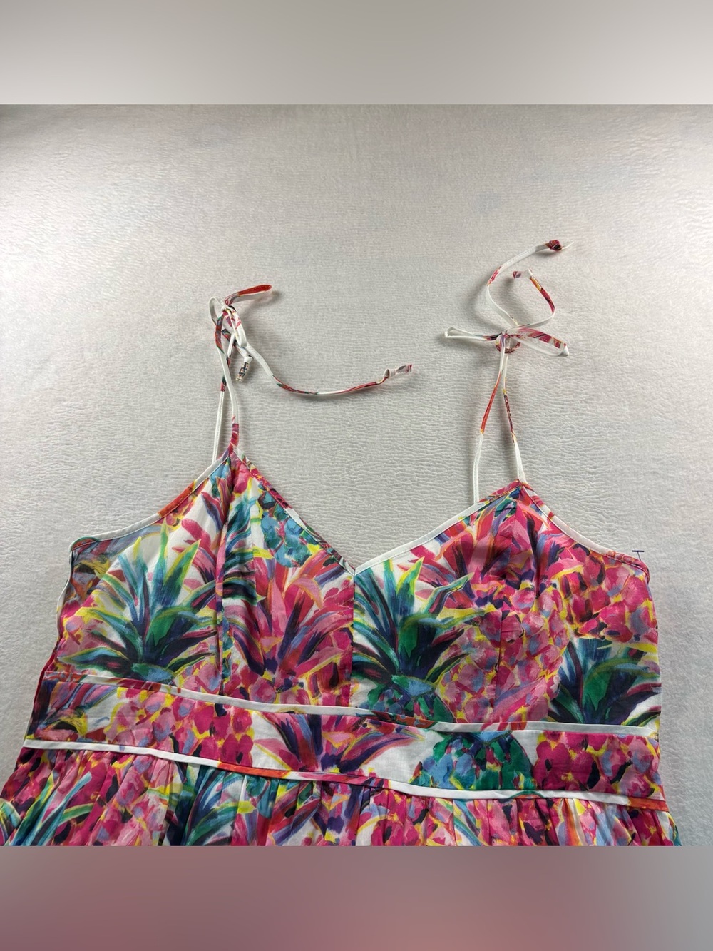 J. Crew Pink and Green Pineapple Print Sundress - Picture 6 of 9